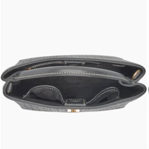 Sam Edelman Eva Woven Satchel - Black Leather NWT - Picture 3 of 16